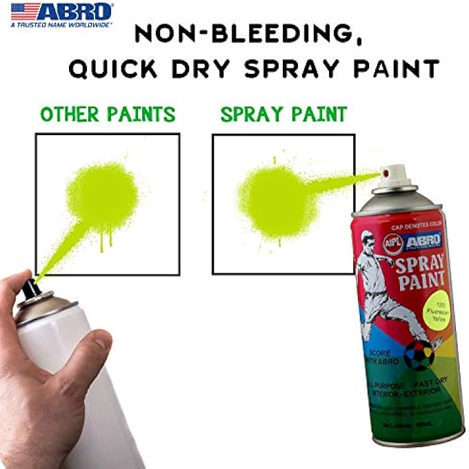 Abro SP-1005 MULTIPURPOSE COLOUR SPRAY PAINT CAN FOR CARS AND BIKES (400ML, FLUORESCENT YELLOW, 1 PC) - Image 3
